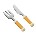 Modern knife and fork tableware cartoon knife and fork 3d model