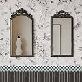 11 Mirror French Retro Bathroom Mirror Decorative Mirror Cosmetic Mirror 3d model