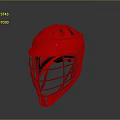 Red Weapon Helmet With Black Face Mask And Protective Design For Safety Use