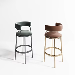 Light Luxury Bar Chair 3d model