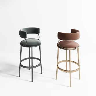 Light Luxury Bar Chair 3d model