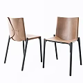 Modern Leisure Chairs With Gray And Brown Leather Seats And Black Metal Legs