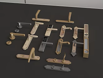 Door lock code door lock door handle 3d model