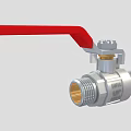 Metallic Water Faucet With Red Handle DN25 16BAR Markings And Ball Valve Design
