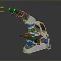 modern microscope electron microscope magnifying glass experimental equipment 3d model