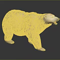 Detailed Polar Bear With Cream Colored Fur Standing With Open Mouth On Reflective Surface