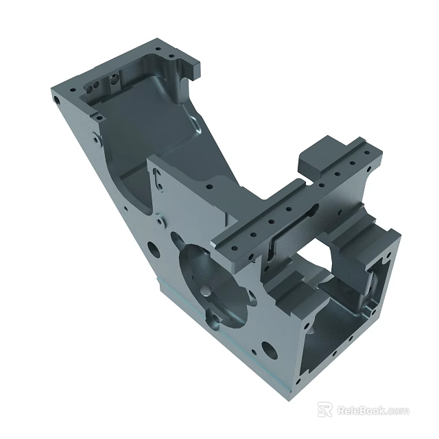 Metal Mechanical Component With Holes And Mounting Structures For Industrial Use 3d model