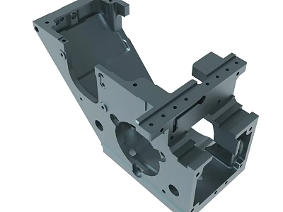 Metal Mechanical Component With Holes And Mounting Structures For Industrial Use 3d model