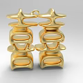 Golden Symmetrical Decorative Ornament Set With Stacked Geometric Modern Design