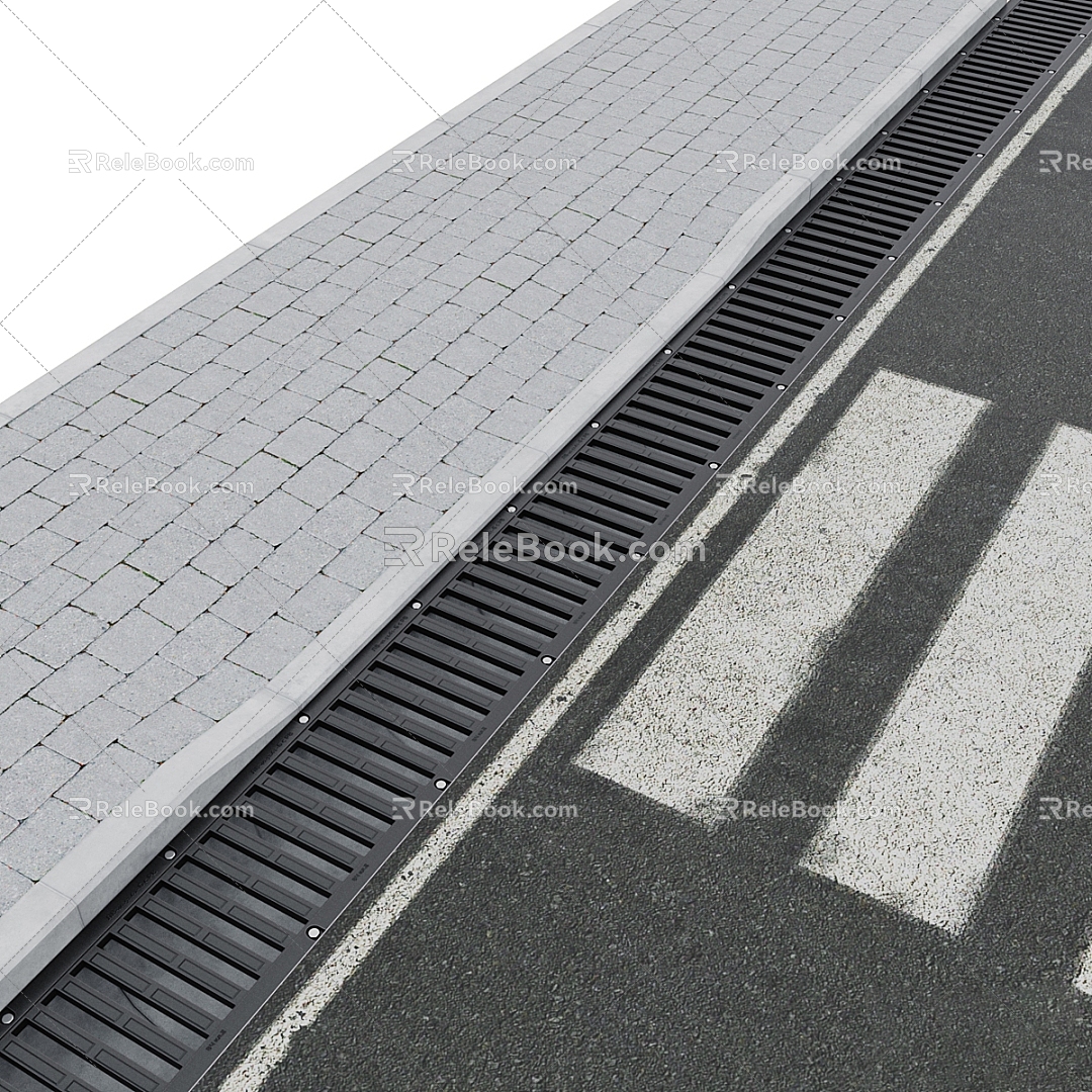 road road sewer sidewalk sewer cover plate 3d model