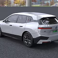 White BMW Electric Car With Modern Front Grille And Sleek Body Design