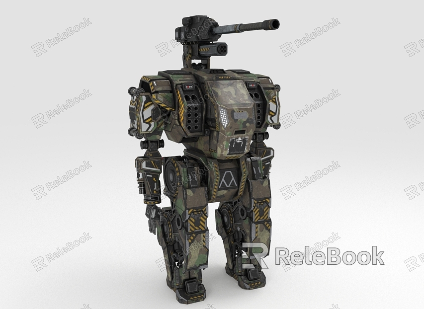 armed robot battle robot artillery mecha sci-fi armored robot model