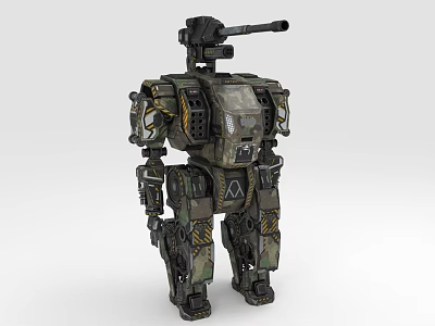 Military Industrial Robot Equipment Featuring Camouflage Paint Mechanical Structure And Weapon System 3d model