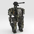 armed robot battle robot artillery mecha sci-fi armored robot 3d model