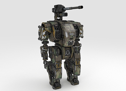 armed robot battle robot artillery mecha sci-fi armored robot 3d model