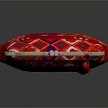 Elegant Red Clutch Bag With Vibrant Geometric Patterns And Tassel Decoration