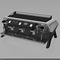 Modern Black And White Coffee Machine With Stainless Steel Parts Multiple Spouts And Control Panel