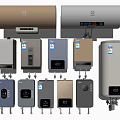 Various Modern Water Heaters With Temperature Display For Home Use 3d model