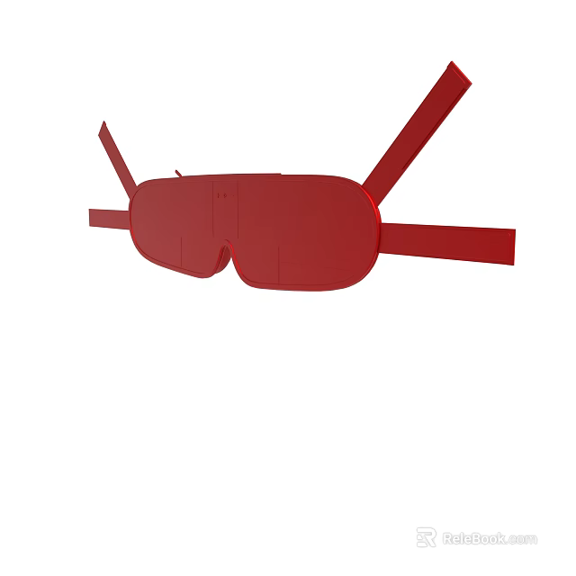 Red Safety Goggles with Adjustable Straps and Protective Design Features 3d model 