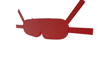 Red Safety Goggles with Adjustable Straps and Protective Design Features 3d model