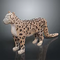 Decorative Standing Leopard Figurine With Beige Fur And Black Spots Design