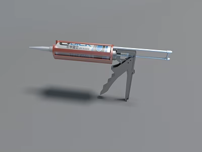 Durable Manual Hardware Caulk Gun With Metal Frame For Sealing Tasks 3d model