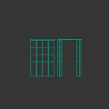 Modern Interior Casement Door Design With Glass Panels And Black Metal Frame
