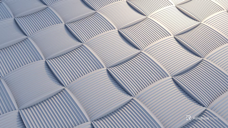 Modern Wall Design With Woven Striped Grid Pattern And Light Gray Texture 3d model 