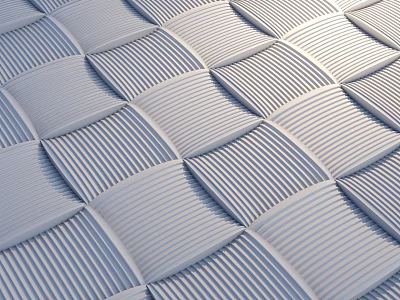 Modern Wall Design With Woven Striped Grid Pattern And Light Gray Texture 3d model