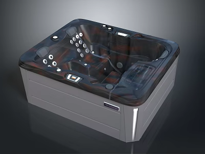 Luxury Whirlpool Bathtub with Multiple Jets Control Panel and Modern Design 3d model