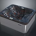 Luxury Whirlpool Bathtub with Multiple Jets Control Panel and Modern Design