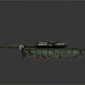 Advanced Military Tank Weapon With Dual Cannons Green Camouflage Modern Design And Green Lights