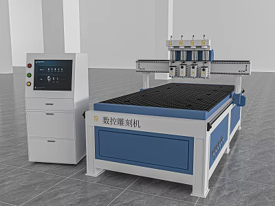 Industrial CNC Engraving Machine With Digital Control Panel Sturdy Worktable And Precision Cutting 3d model