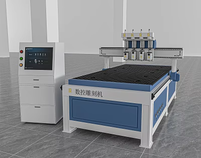Industrial CNC Engraving Machine With Digital Control Panel Sturdy Worktable And Precision Cutting 3d model
