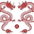 Chinese Dragon Wall Decoration Chinese Dragon Phoenix Dragon Phoenix Twelve Zodiac Kirin Wall Decoration Element Icon 3d model