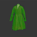 Yellow Patterned Robe With Stand Collar And Long Sleeves For Daily Use 3d model