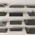 Traditional Chinese Roof Architectural Components With Various Styles And Models 3d model