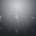 Abstract Multiple Lightning Bolts Display With Clear Reflections On Gray Background 3d model