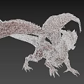 Fierce Mythical Dragon With Reddish Scaled Body Winged Structure And Sharp Claws 3d model
