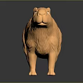 Shiny Golden Capybara Game Movie Character Statue With Metallic Texture And Dark Background Reflection