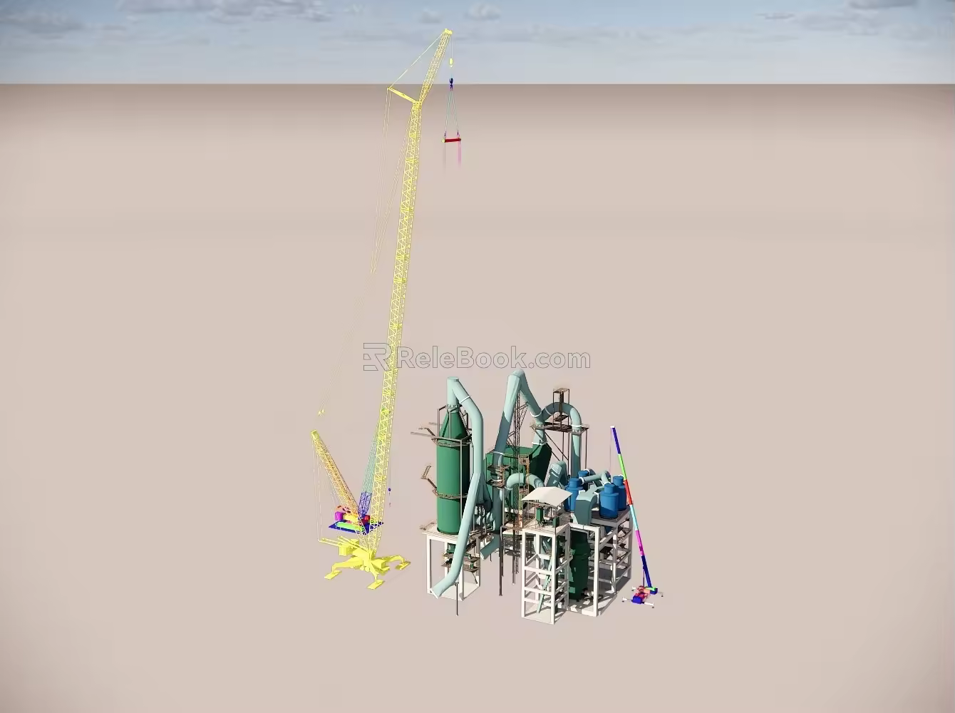 Crane piping layout 3d model