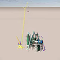 Crane piping layout 3d model
