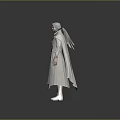 Game Movie Character In White Robe With Blue Cape Silver Headpiece And White Wings