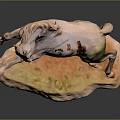 Artistic Rearing Horse Sculpture With Detailed Painted Design On Colored Base