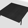 Modern Black Coffee Table With Slatted Design Smooth Surface And Sleek Legs 3d model