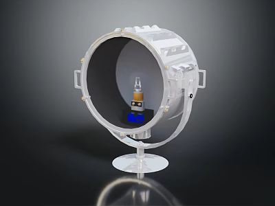 Modern Transparent Acrylic Round Furniture Piece With Stand Base And Circular Design 3d model