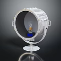 Modern Transparent Acrylic Round Furniture Piece With Stand Base And Circular Design