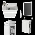 Modern Bathroom Sink Design With Cabinet Mirror Towel And Soap Dispenser