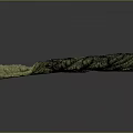 Detailed 3D Terrain Model with Rolling Mountain Ranges Green Vegetation and Yellow Valleys