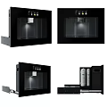 Built in Black Kitchen Water Dispenser With Transparent Panel And Internal Structure 3d model